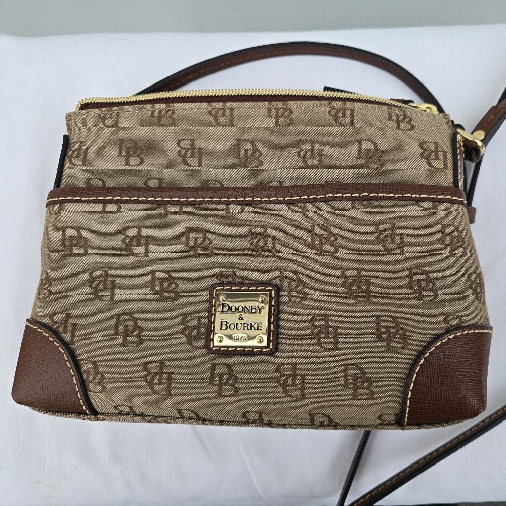 Dooney & Bourke Tan Brown Signature Crossbody Bag